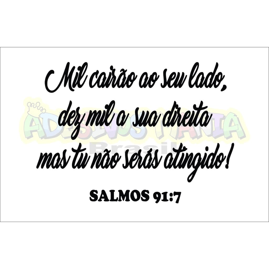 Adesivo Frase Religiosa Salmos 91 Para Moto Carro 21 X 15