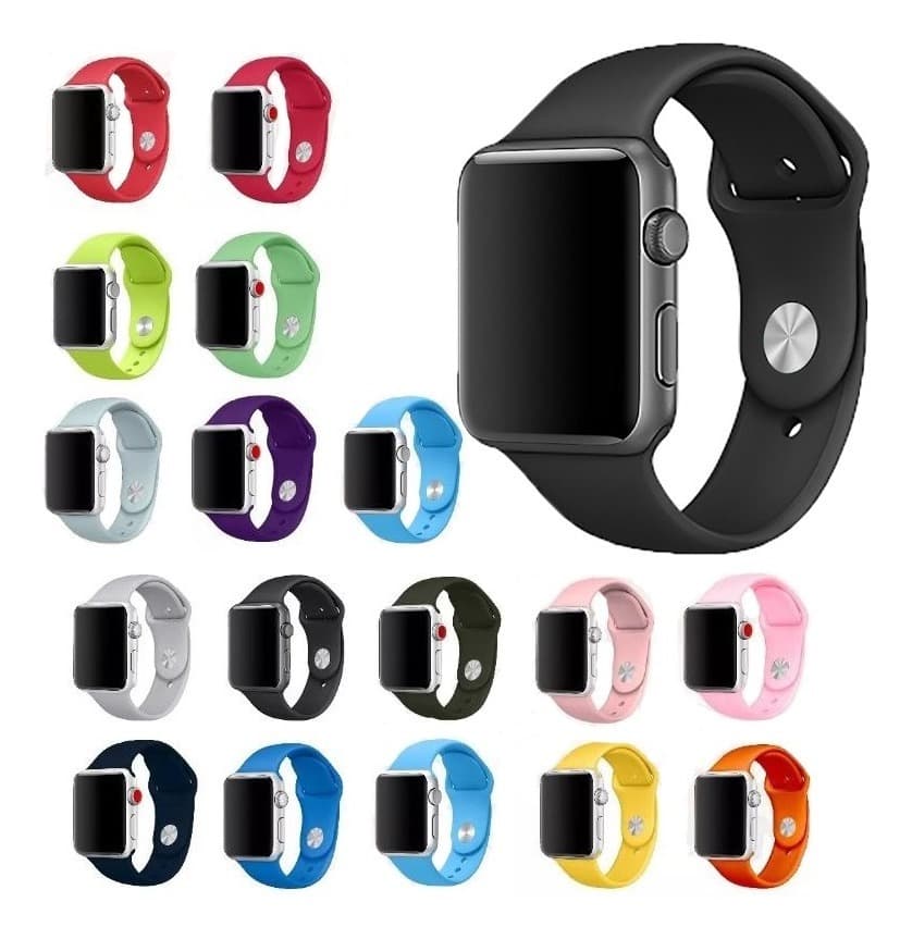 Pulseira Borracha Sport Iwo Para Apple Watch Smart Watch 38mm 40mm 41mm 42mm 44mm 45mm