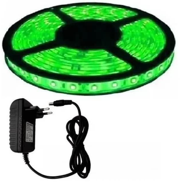 Fita LED Verde 2835 rolo de 5M 300 Leds + Fonte