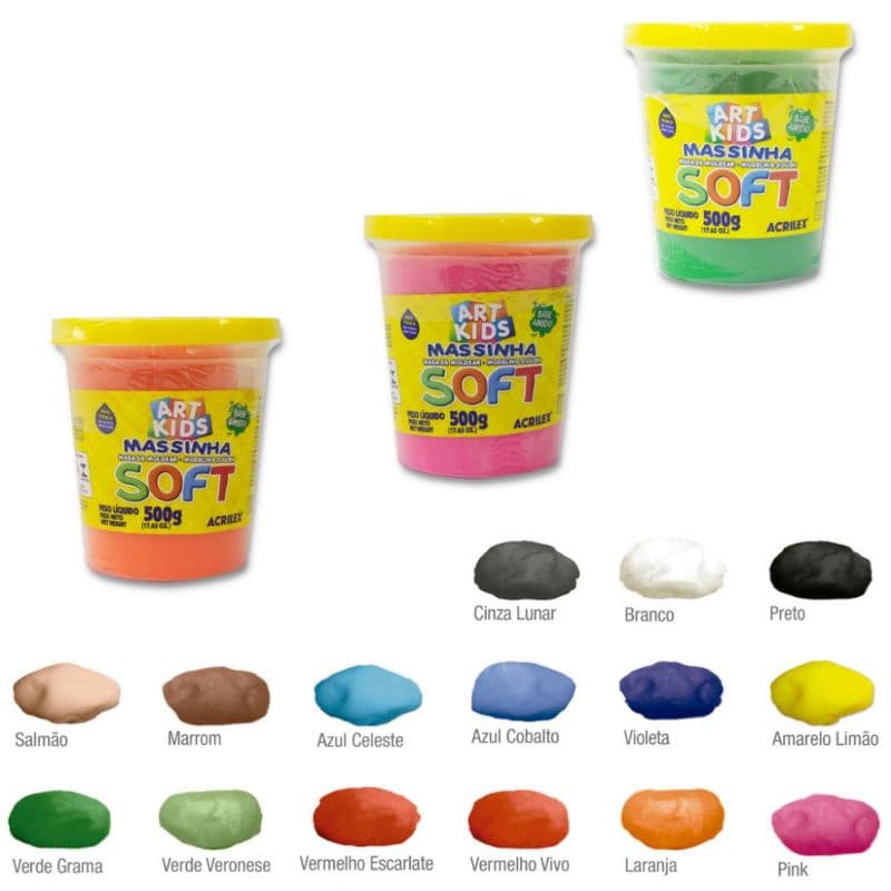 Massa de Modelar Soft 500g (Acrilex)