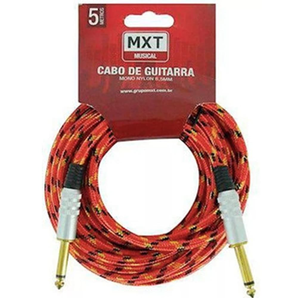 Cabo Nylon P10xP10 MXT 5 Metros  p/ Guitarra Violão Baixo