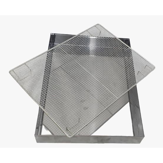 Escorredor Pastel Batata 40 X 60 Em Inox Telado Frituras para escorrer óleo