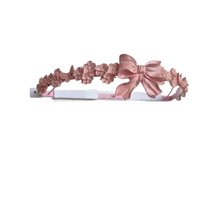 Dossel Laço e Flores Rose Provençal Menina - Dossel para Berço Rose - Dossel Avulso