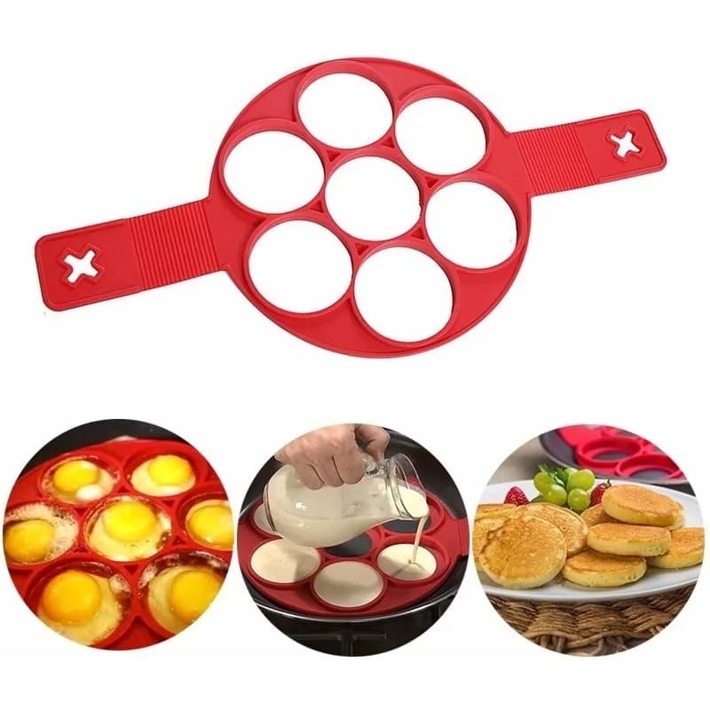 Forma De Silicone P/ Ovos e Panquecas Hamburguer Lanchonete Restaurante Antiaderente Flippin kehome