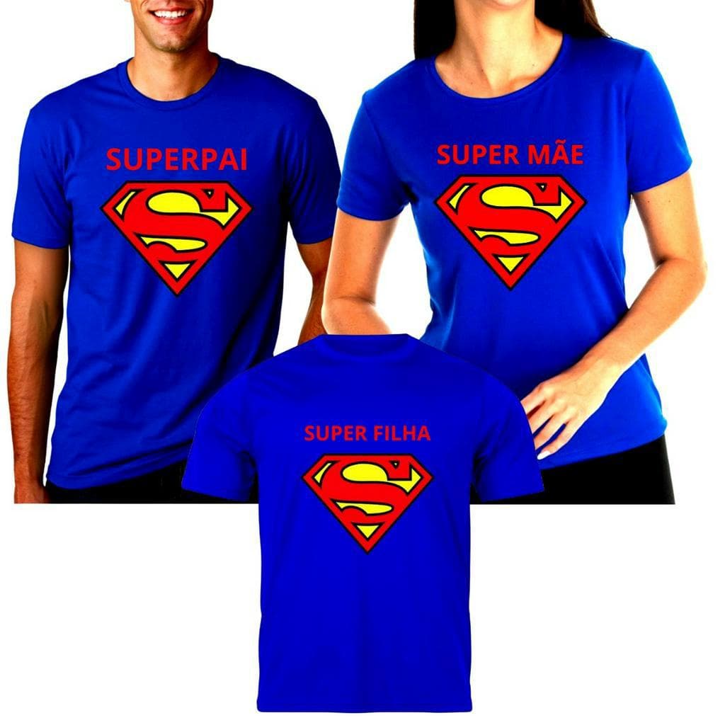 Camiseta Kit Familia Camisas Tal mãe Tal Pai tal Filho(a) SUPERMAN Monte Kit-Valor 1 Peça