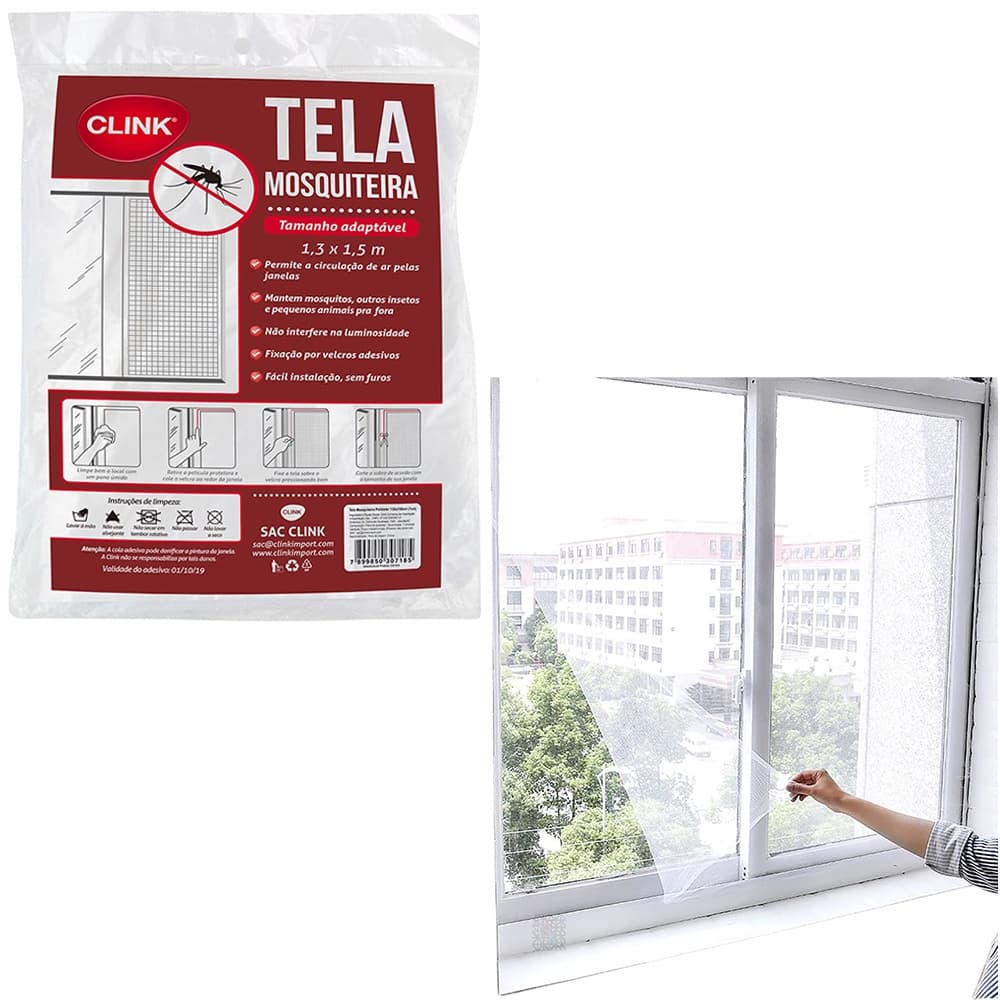 Tela mosquiteiro para portas e janelas com velcro