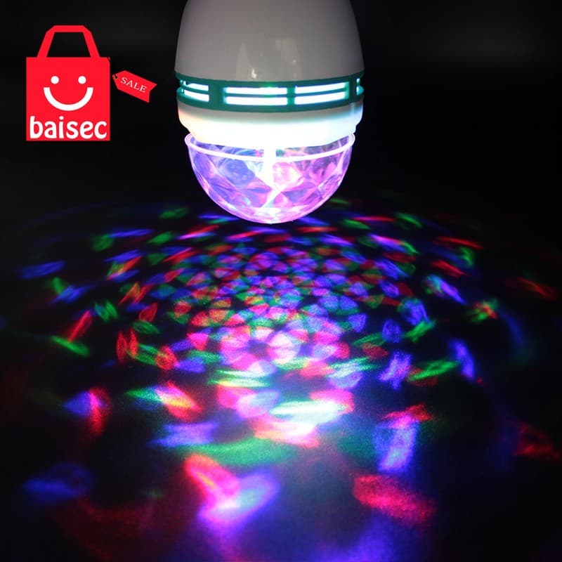 Lâmpada De Led Luz Colorida Giratória Rotativa Maluca Mais Forte Bola Dj Sua Festa Eventos Com Mais Emoção e Diversão E12