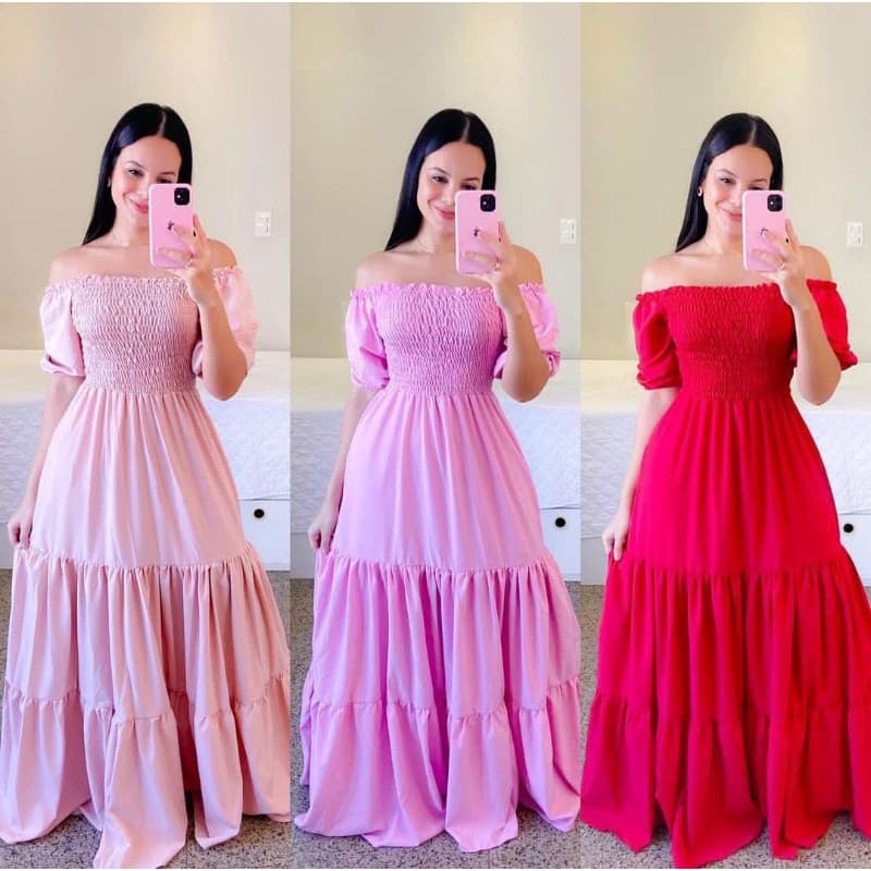 Vestido Longo Estampado Moda Feminina Lastex Chá Revelação Pré Wedding
