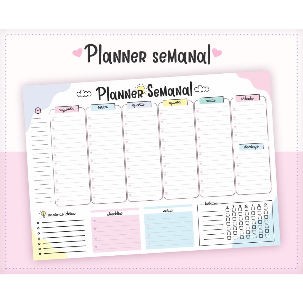 Planner Semanal Bloco