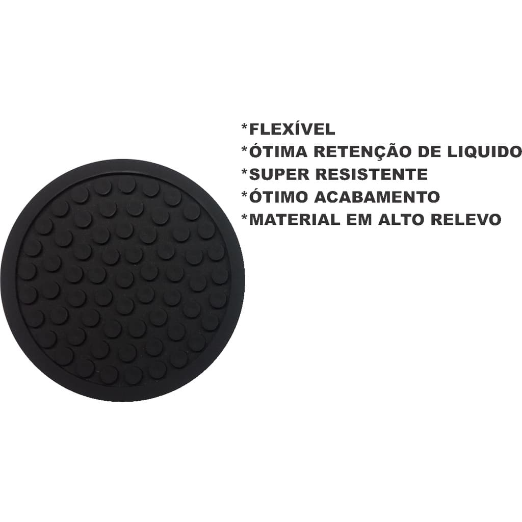 Kit 6 Porta Copos 10cm Redondo Alto Relevo Emborrachado Retem o Liquido