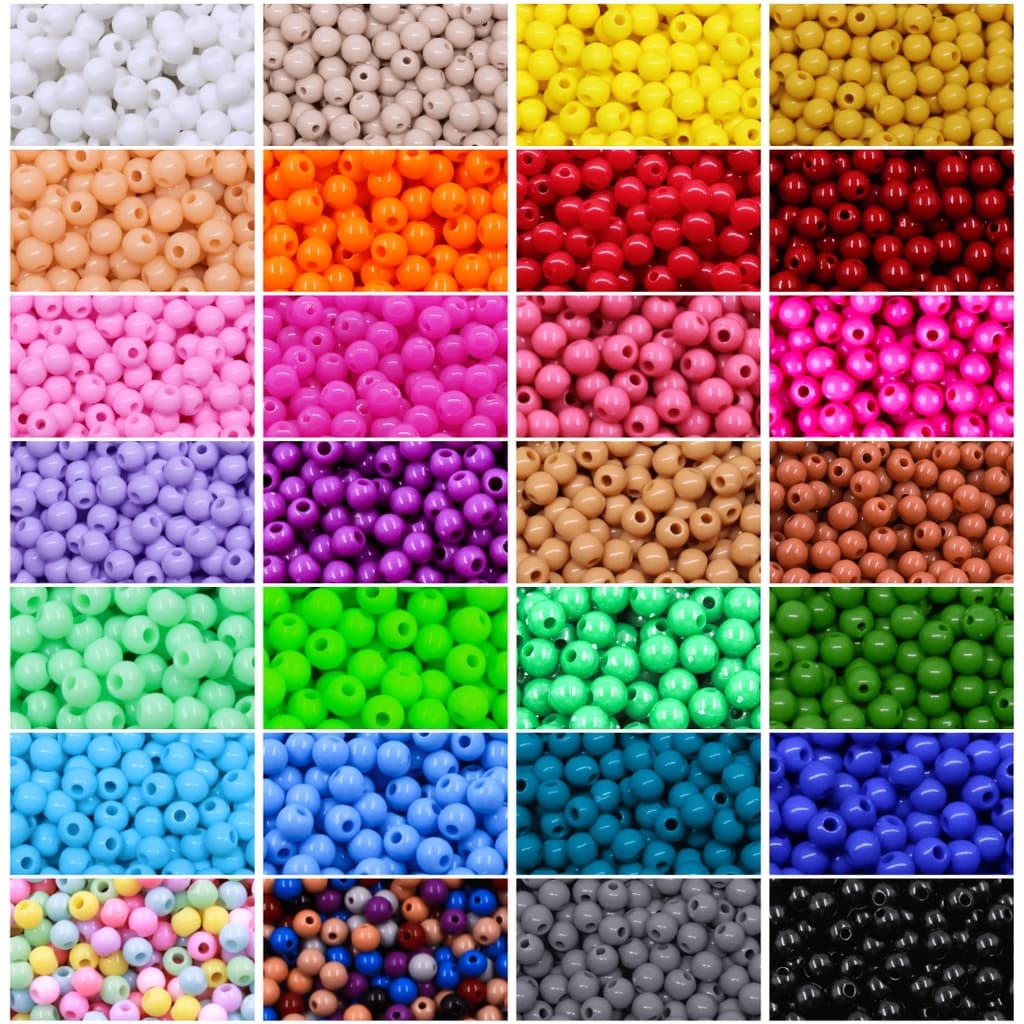 Até Mil Peças Bola Leitosa 06mm Pulseira Laços Tiara Chinelo Chaveiro Missanga 6mm