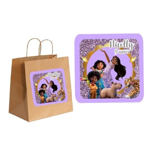 30 Adesivos Sacola Kraft Personalizado