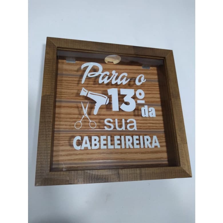 Cofre De Madeira E Vidro - Para 13º Da Sua Cabeleireira - 22x22