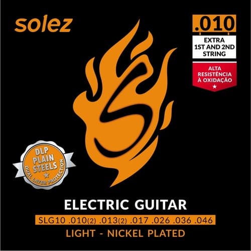 Encordoamento Guitarra Solez 0.10 Slg10 Light Cordas Extras
