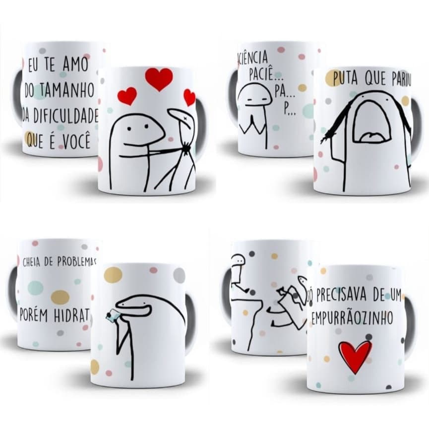 Caneca Flork Porcelana Personalizado Meme Engraçado Paciencia Apaixonado Namorado Caneca Branca