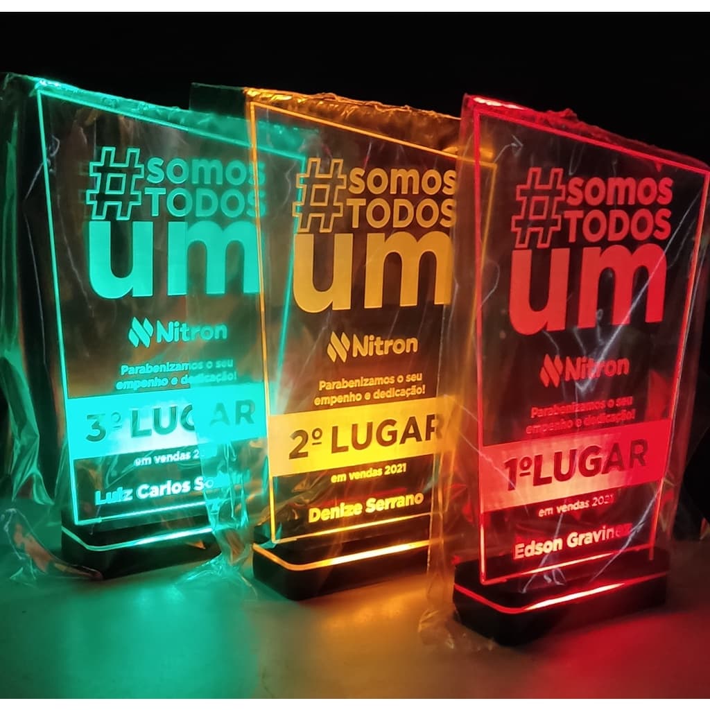 Luminária Troféu de Led Personalizado Empresas