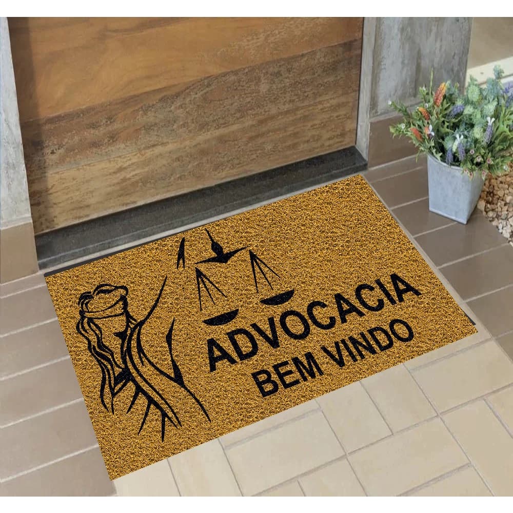 Tapete Capacho antiderrapante para Advocacias Bem vindo 80x40 cm