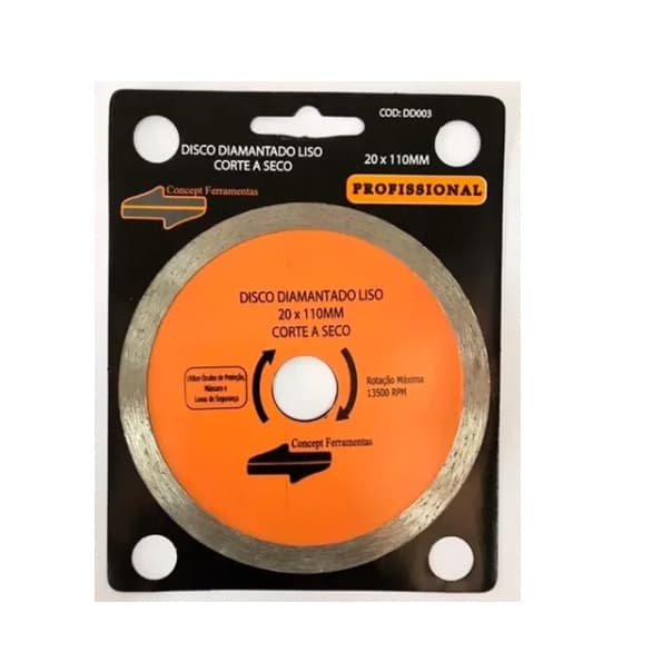 Disco Diamantado Liso Corte a seco - 110 mm  PREMIUN
