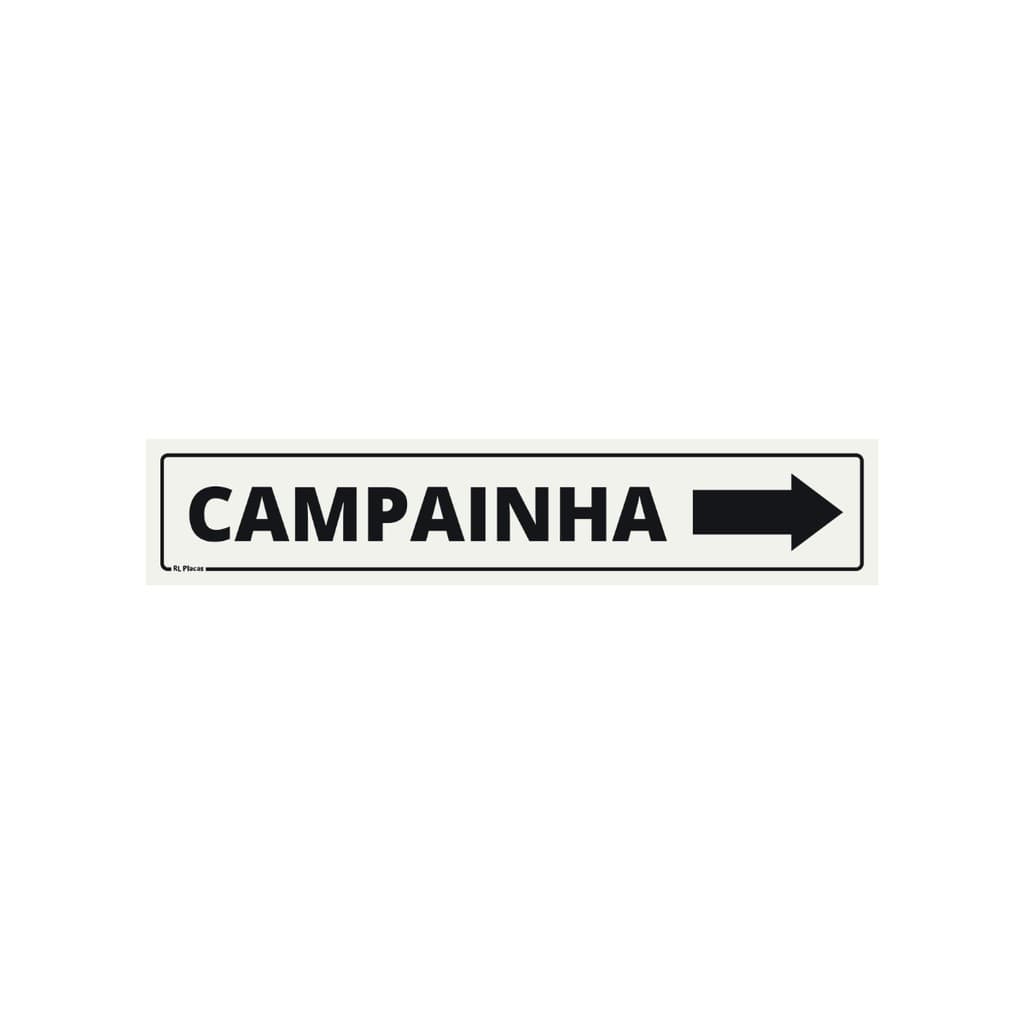 Placa de Sinalização Campainha Seta Direita - 25x05