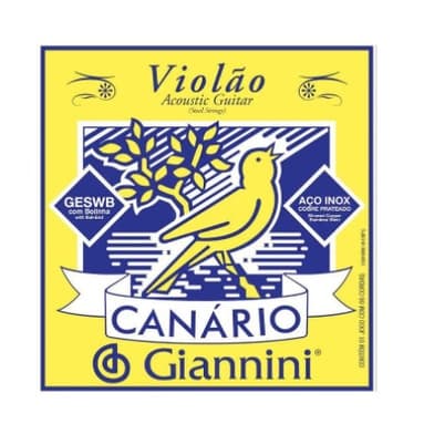 Encordoamento Violão Aço Com Bolinha Geswb Canario Giannini + brinde