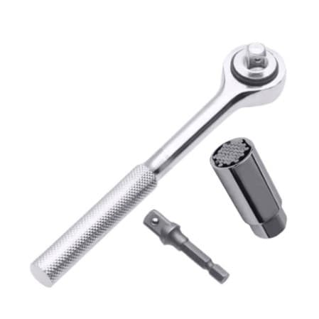 Kit Soquete Universal Chave de Boca Com Catraca 7 A 19mm Envio Imediato