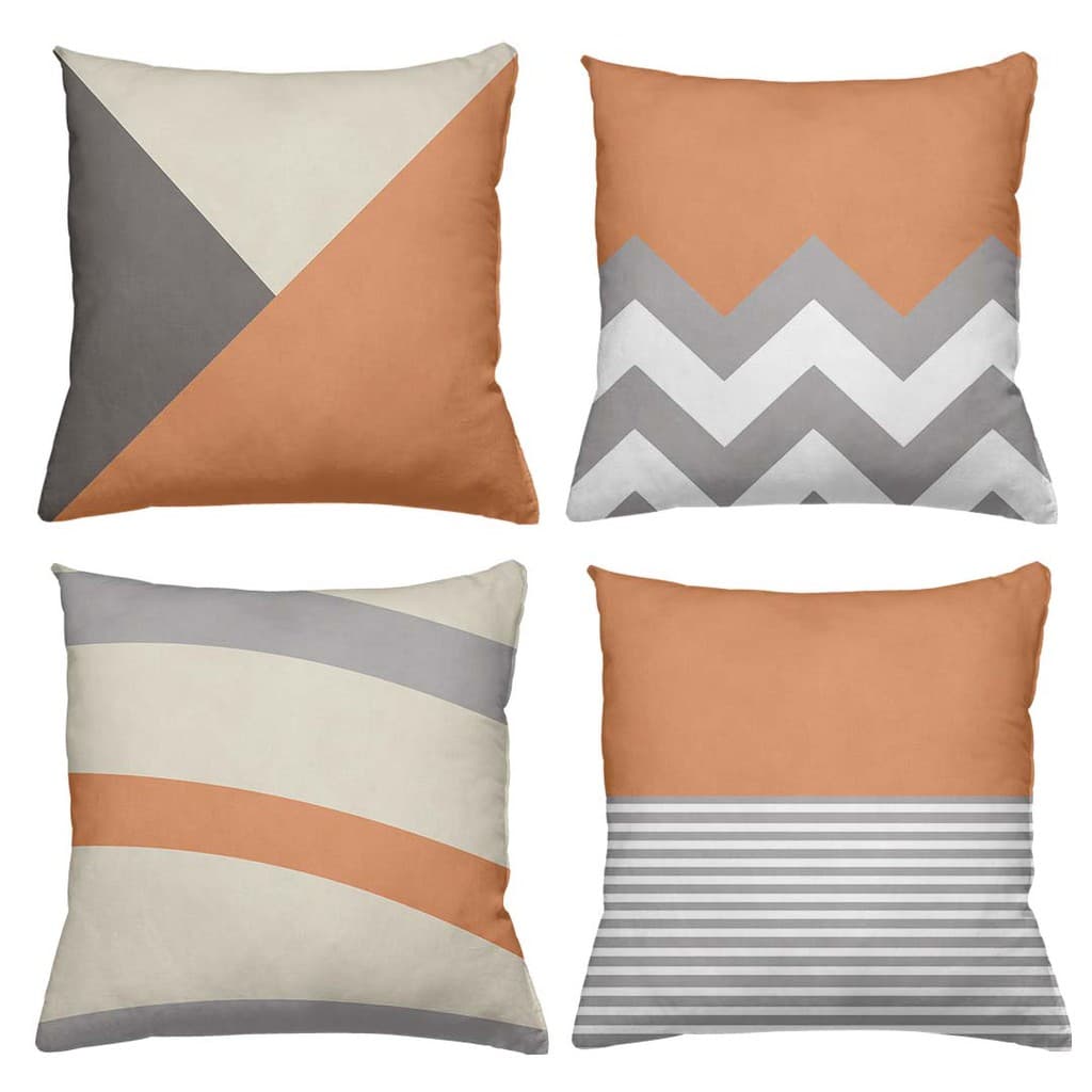 Kit 04 Capas Almofadas Decorativas Orange QB0055