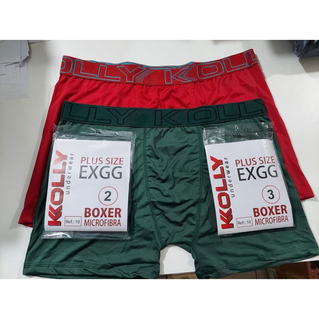 Kit 3 Cuecas Box Boxer Plus Size TAMANHOS ESPECIAIS Extra Kolly/JML Microfibra Atacado Direto da Fabrica Gordinho