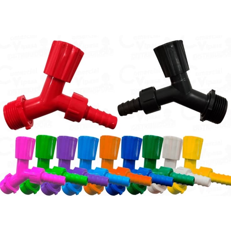 Torneira Plástica Colorida para Jardim Jardinagem com Bico Mangueira Colorida