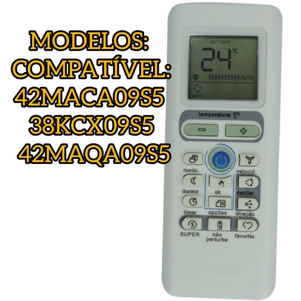 CONTROLE AR CONDICIONADO PARA SPRINGER/ MIDEA 42MACA09S5