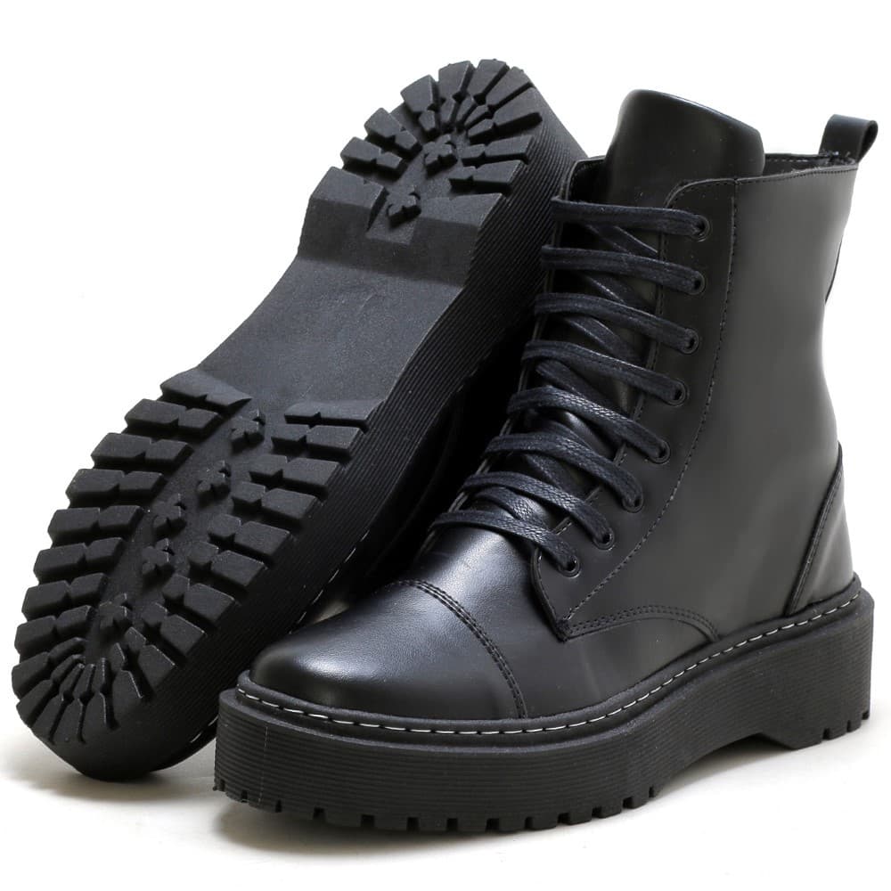 Bota Coturno Feminino Tratorada Cano Médio!!! 028