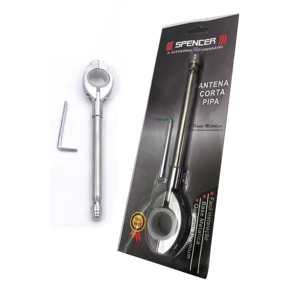 Antena Corta Pipa Moto Retrátil Anti Cerol Guidão Prata (spencer)