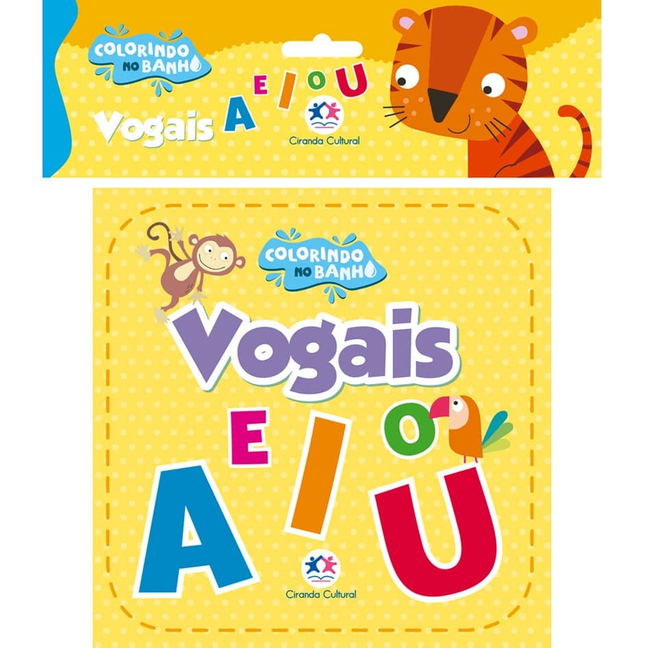 Livro de Banho - Colorindo no Banho: Vogais - Colore em contato com a água!!