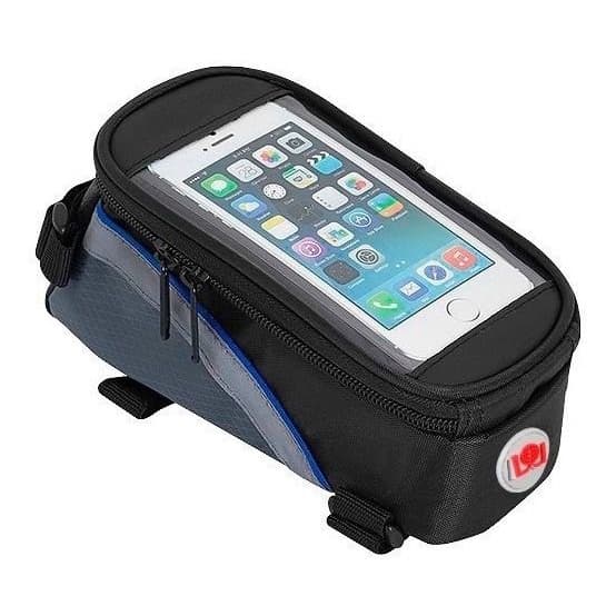 Porta celular e objetos para bike bicicleta cinza com detalhes verde