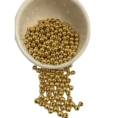 Perola Inteira Abs com furo 8 mm - Cor DOURADA-OURO - 500 gramas pacote MENOR PREÇO