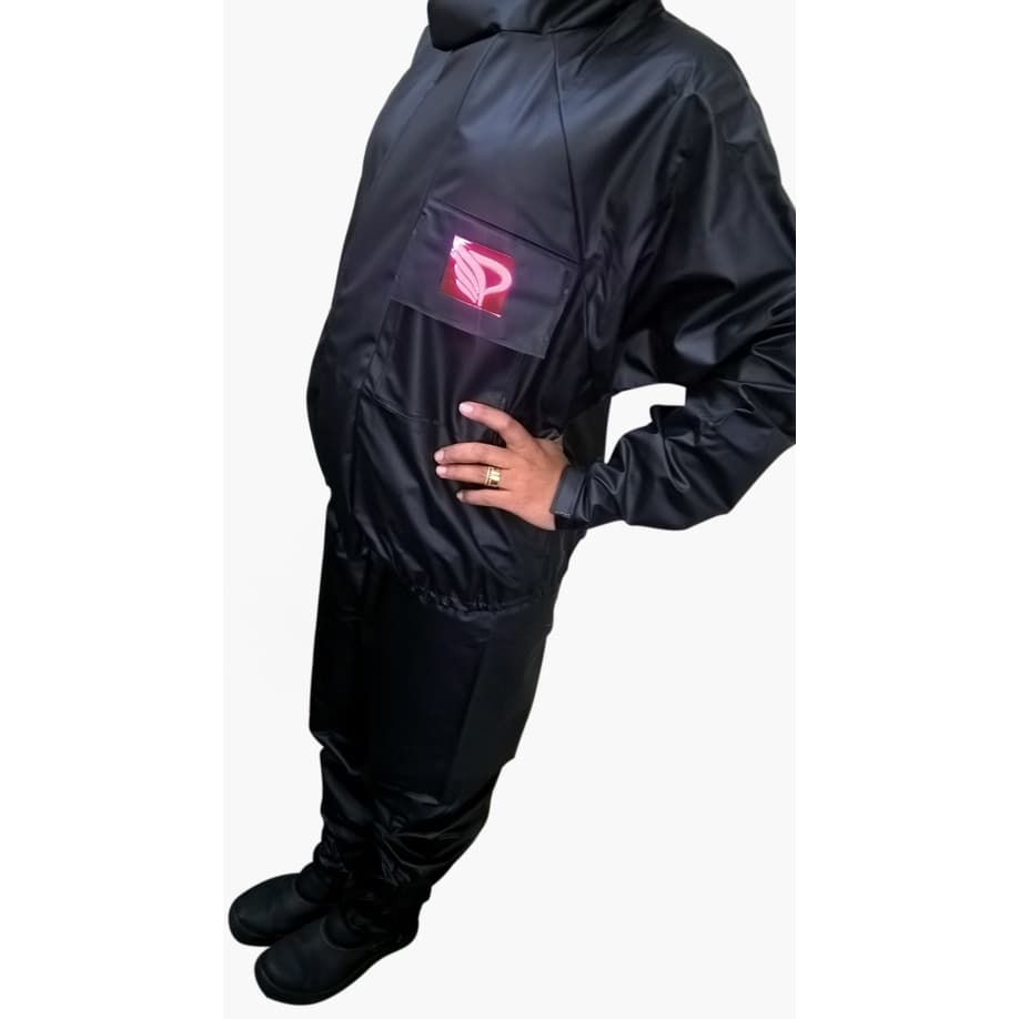 Conjunto Motoqueiro Feminino Capa Chuva Roupa Reforçada Impermeável Jaqueta Calça Resistente PVC