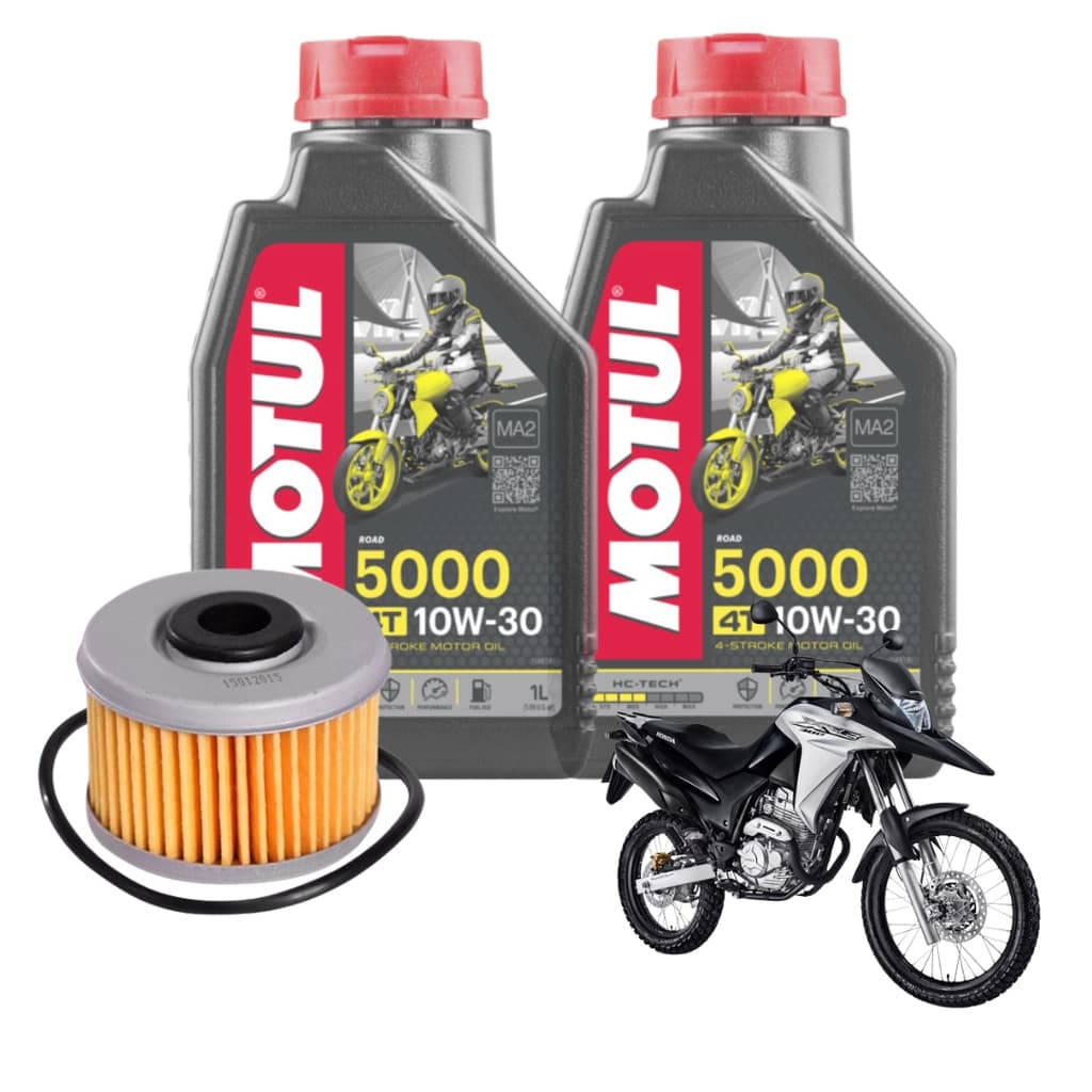 Combo de Óleo 2lt Motul 5000 10w30 SEMISSINTETICO + Filtro De Óleo Xre 300