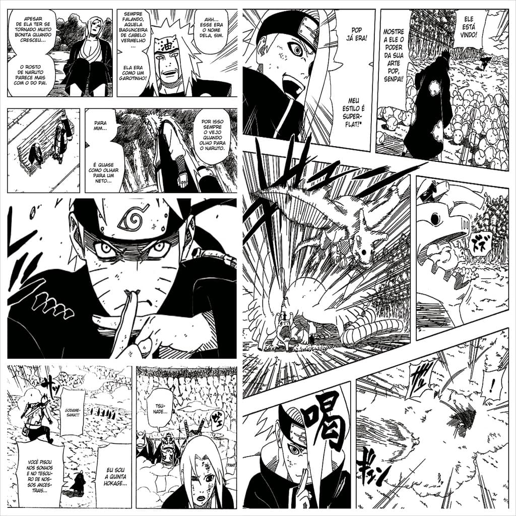 Papel De Parede Adesivo Lavável Quarto Mangá Naruto Anime Decoração 50x50