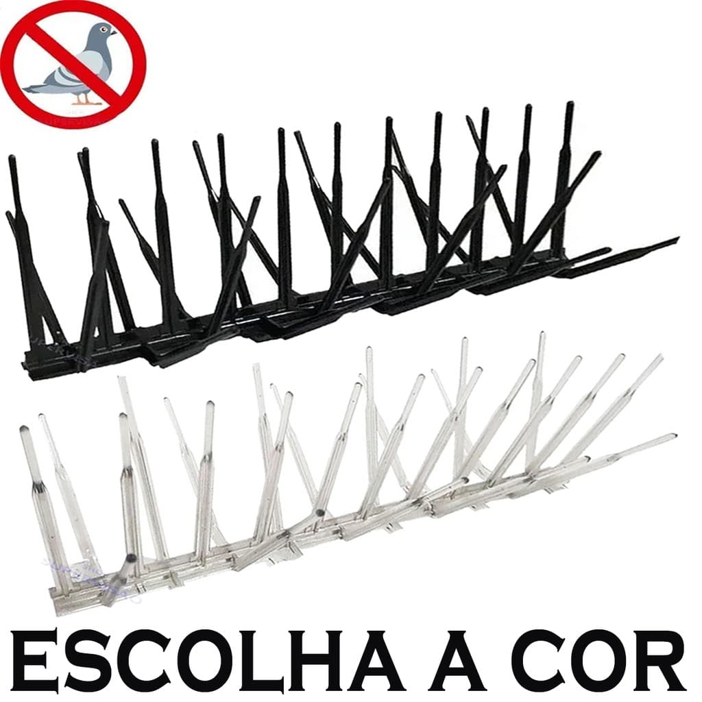 Espicula Anti Pombos Espanta Inibe Aves  Preto  Transparentes Espiculas
