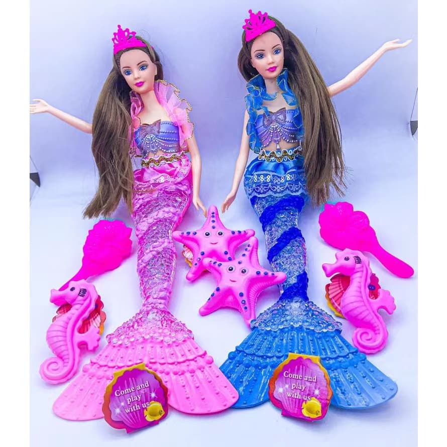 Brinquedo de Boneca de sereia tipo Barbie princesa com luz e somFUTURO ONLINE