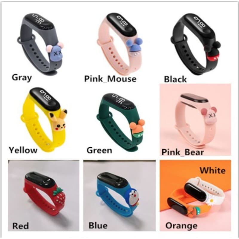 kit 10 Relógio digital led infantil Unissex Pulseira Mi Band m4 colorido Prova D'água Atacado Revenda