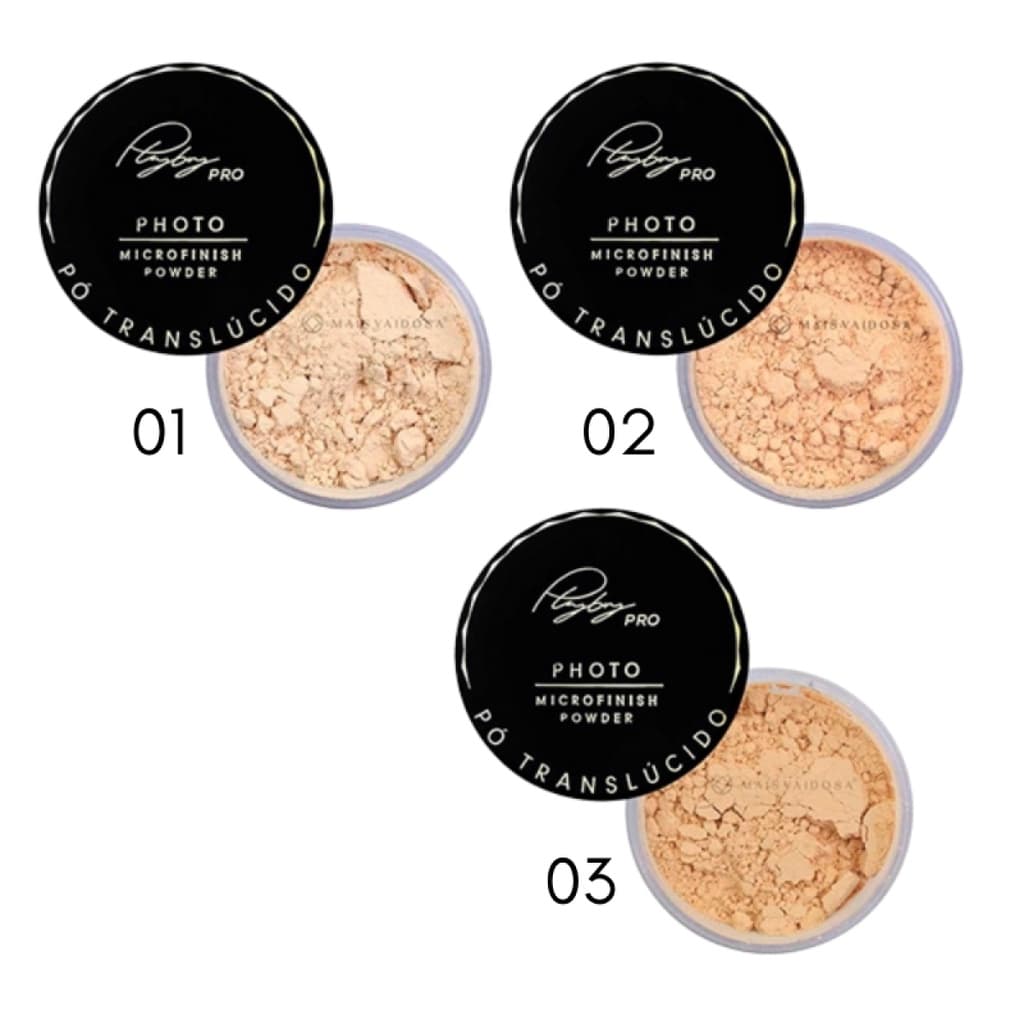 Po Translúcido Playboy Microfinish Powder acabamento natural controle de brilho