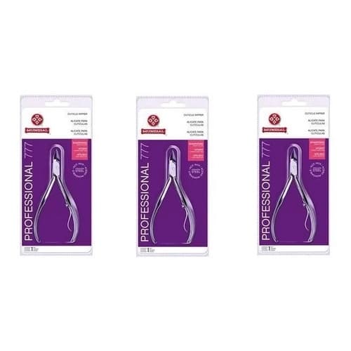 3 Alicate De Cutícula Mundial Aço Inox  777 P/ Manicure
