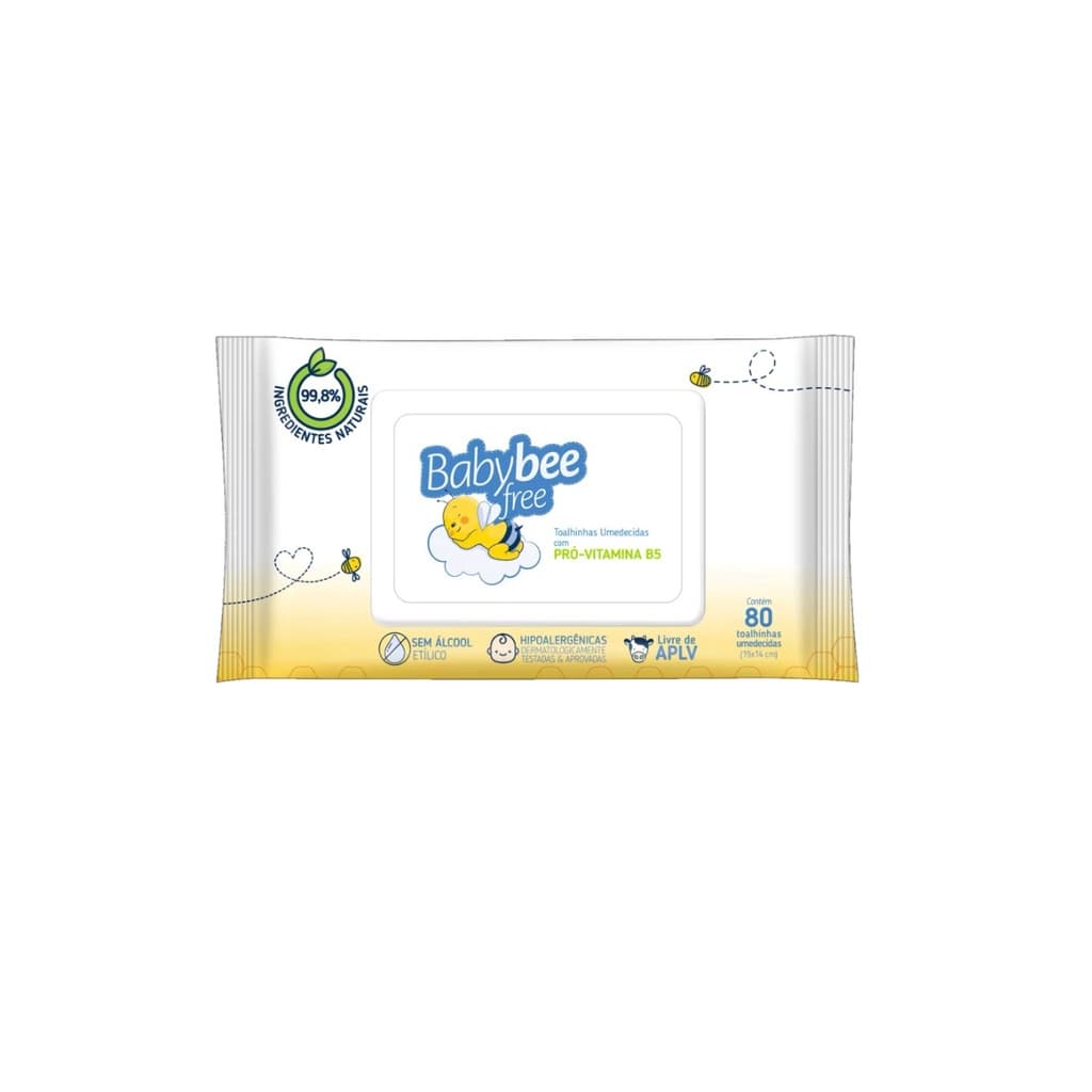 Lenço Umedecido Toalha Baby Bee Free 80 Unidades