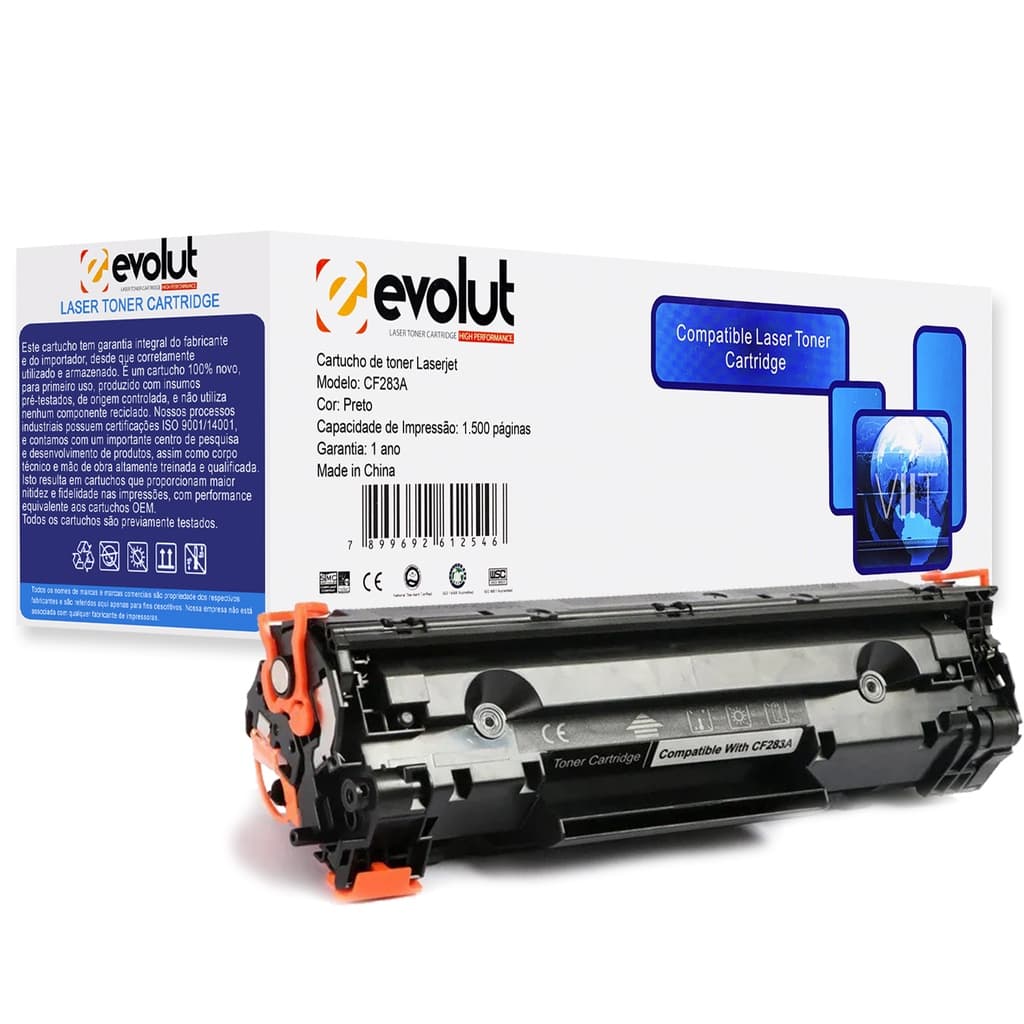 Cartucho Toner 83A CF283A 283A Compatível Evolut com NF p/ LaserJet Pro MFP M127fn M125a M126a M127 M128fn M201 M225