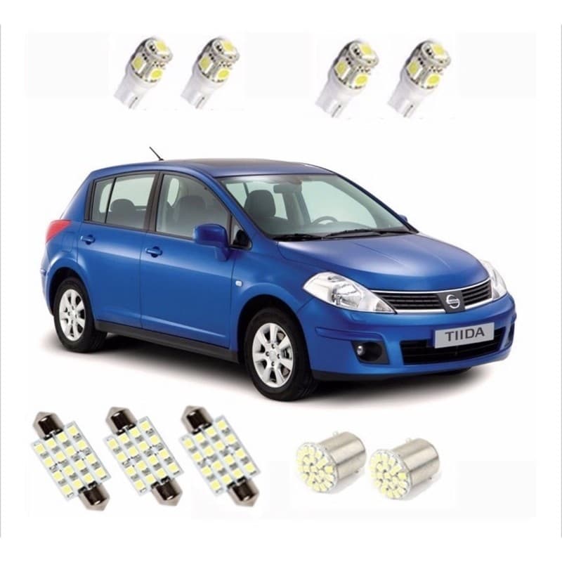 Kit Lampadas Led Nissan Tiida Teto/placa/ré/farolete Tida