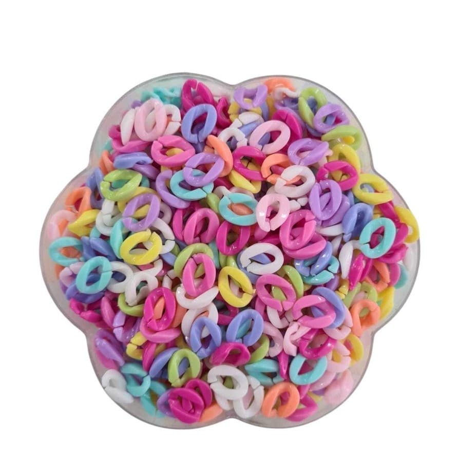 Miçanga - Elo Plástico Torcido Multicolorido - 11x7mm - 50g