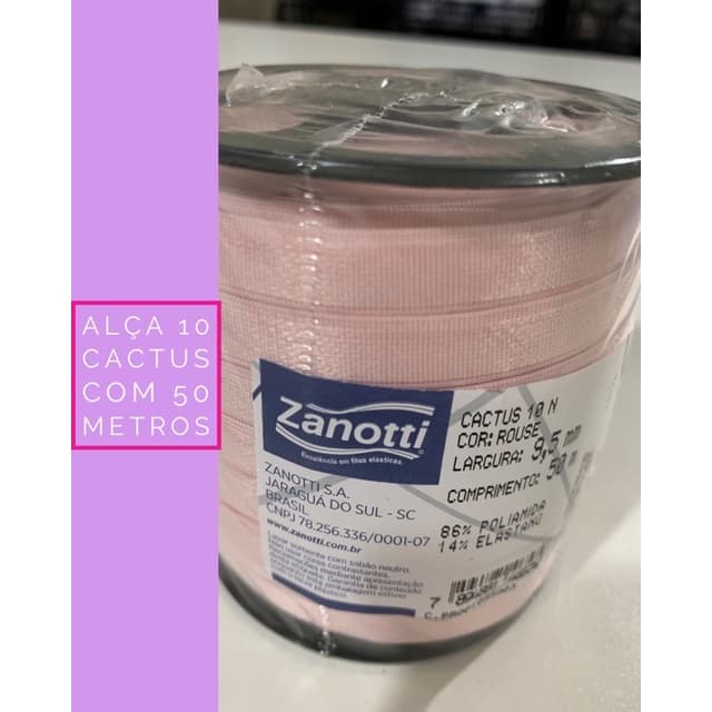 1 rolo de alça cactus zanotti 10 na cor rosa bebê