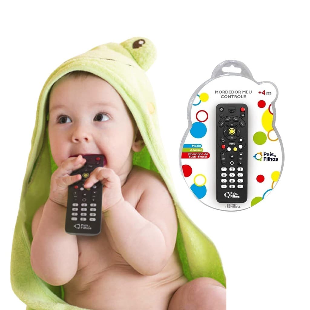 Mordedor Controle Remoto TV  Macio Denticao Bebe Antistress Gengiva