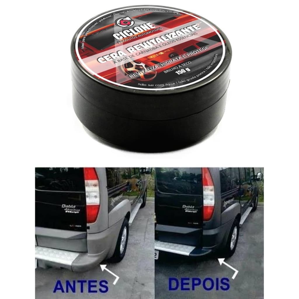 Revitalizador com carnaúba para plástico e para-choque Ciclone postagem imediata