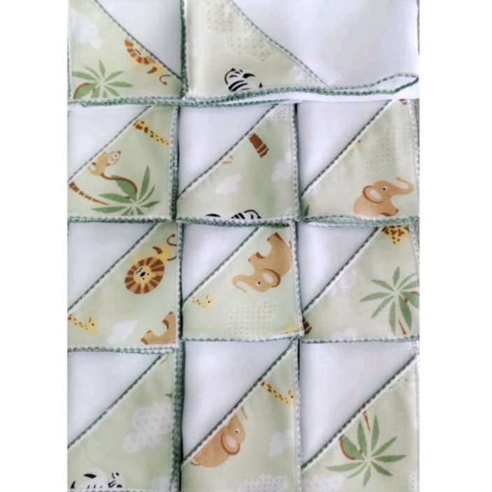 Fralda de Boca Bebê com Dupla Camada 100% Algodão  kit com 11 peças Safari Verde